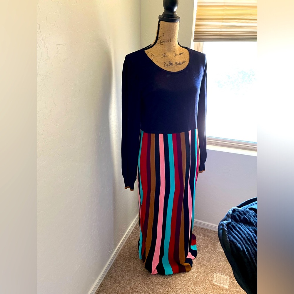 Boden Long sleeved sweater dress multicolored size 12